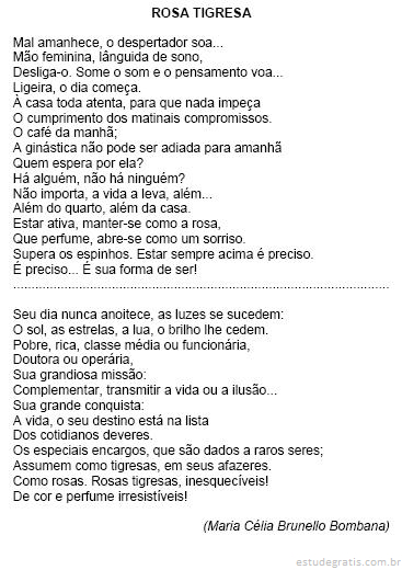 Leia o poema a seguir e responda às questões depois de utilizar as técnicas  de leitura. a) De que trata 